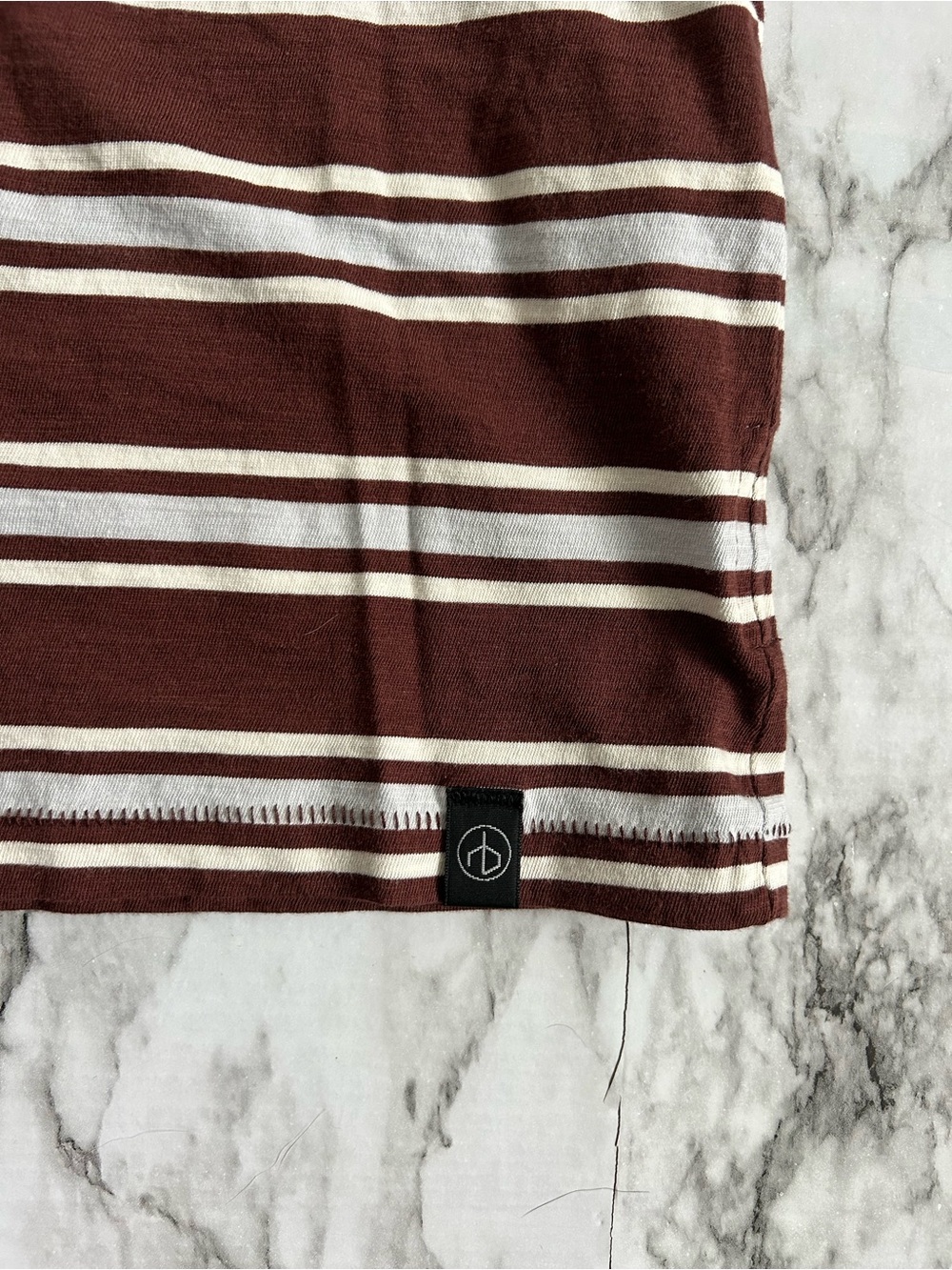 Rag & Bone Revolve | women’s size medium Slub Striped Tee brown and white stripe - Picture 4 of 11